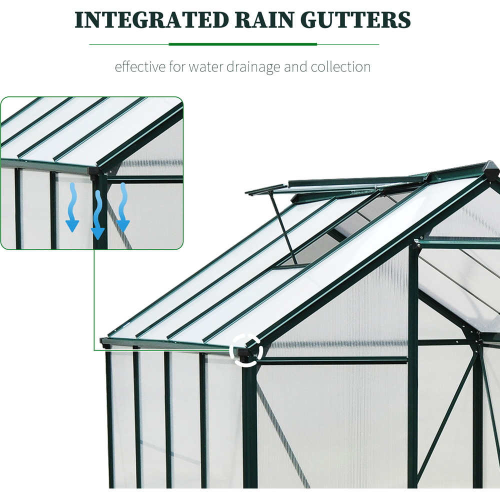 Outsunny 6 x 8ft Green Polycarbonate Greenhouse Image 7
