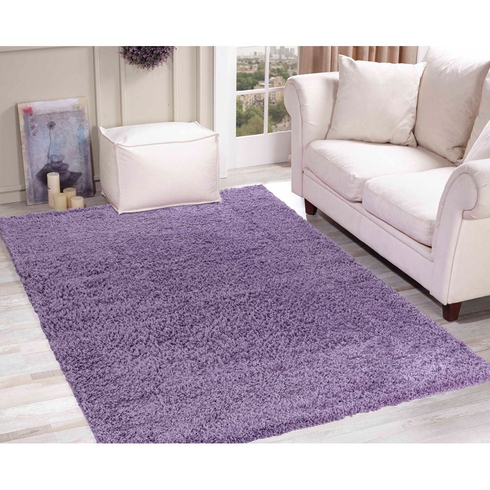 Desire Rugs Oxford Lilac Plain Shaggy Rug 60 x 110cm Image 4
