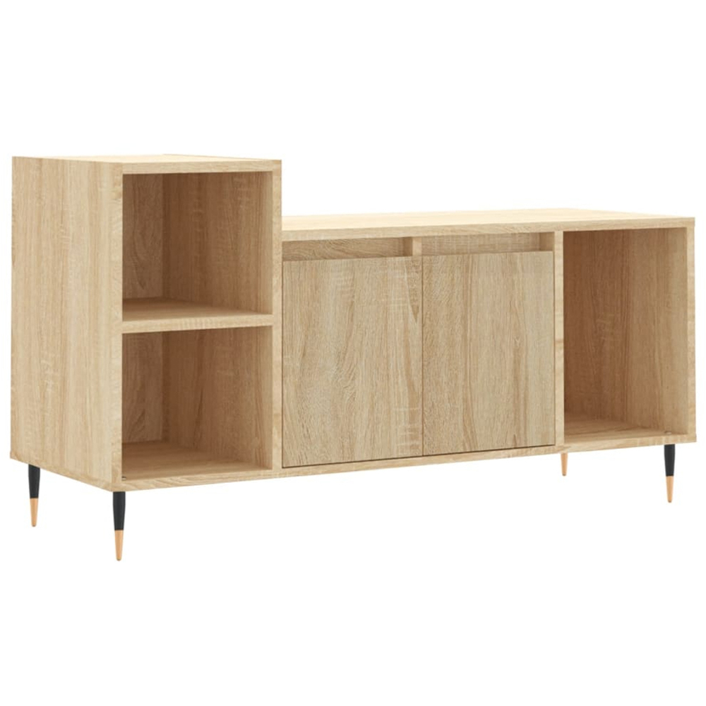 vidaXL 2 Door 3 Open Shelf Sonoma Oak TV Cabinet Image 2