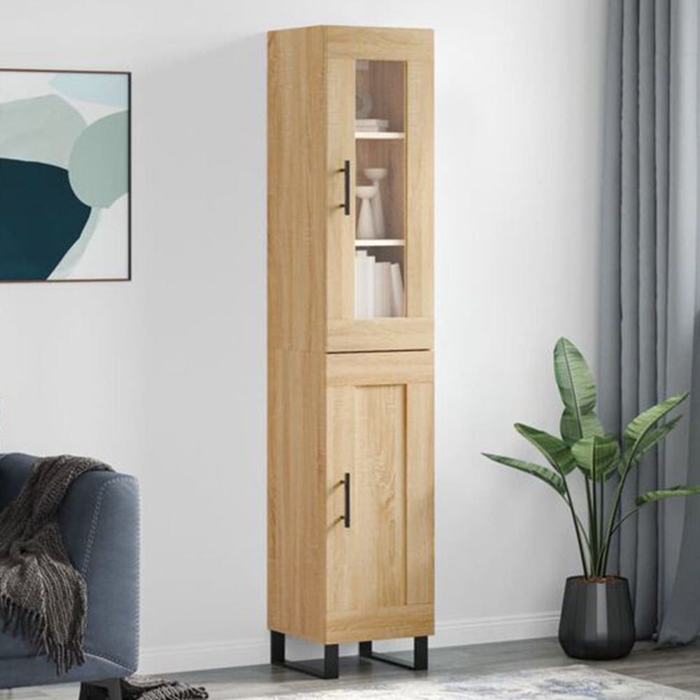 vidaXL 2 Door Sonoma Oak Highboard Image 1
