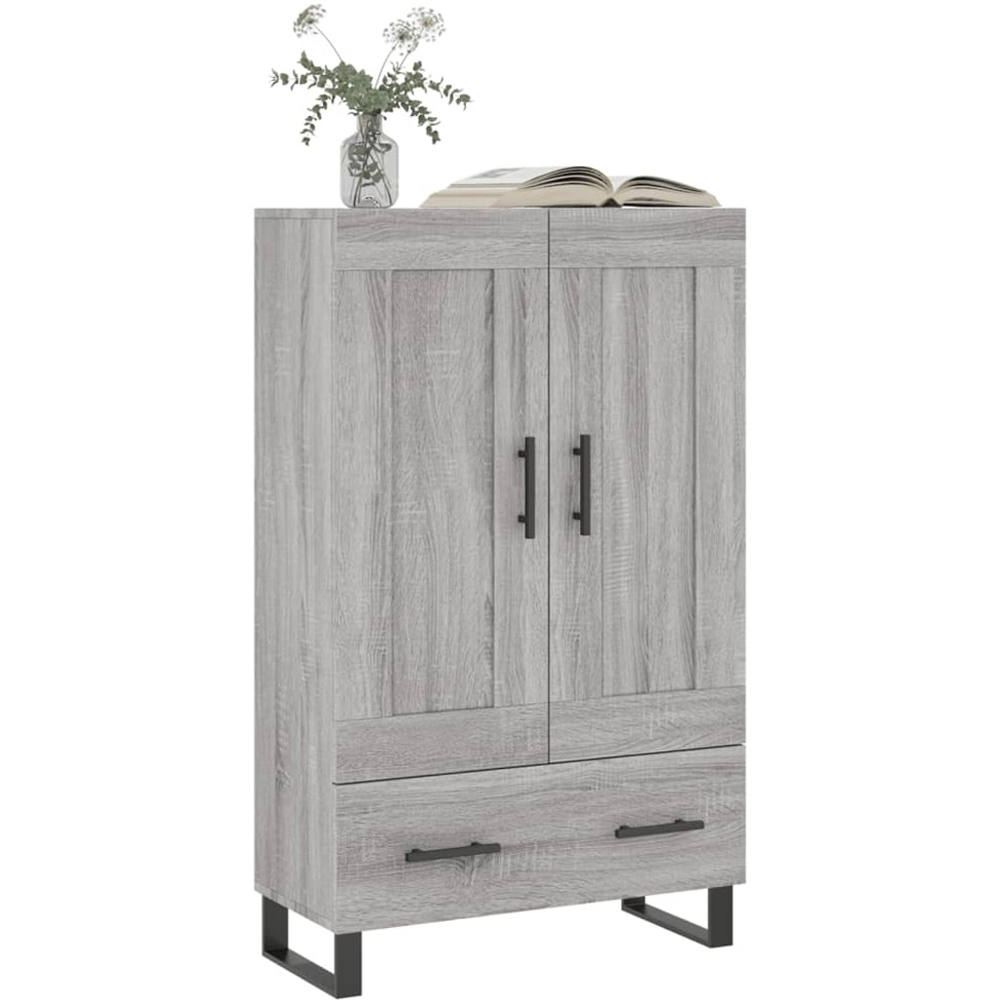 vidaXL 2 Door Single Drawer Grey Sonoma Highboard Image 3