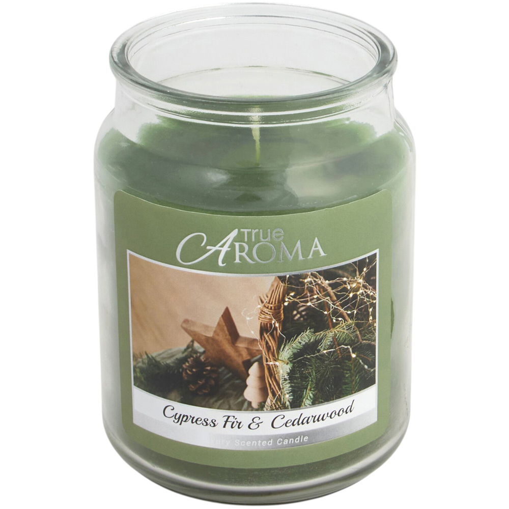 Scented Large Mason Jar Candle Cypress Fir and Cedarwood Image 3