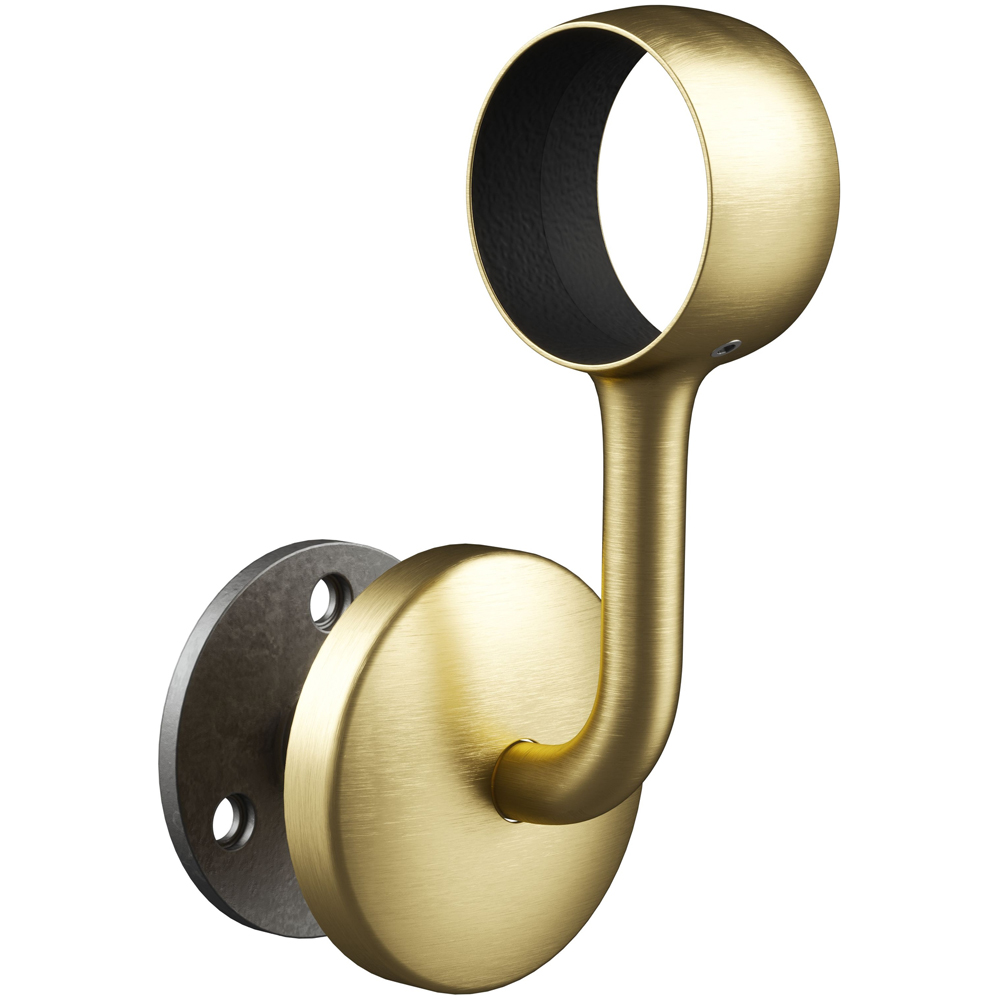 Rothley Satin Brass Stair Handrail Wall Bracket Image 2