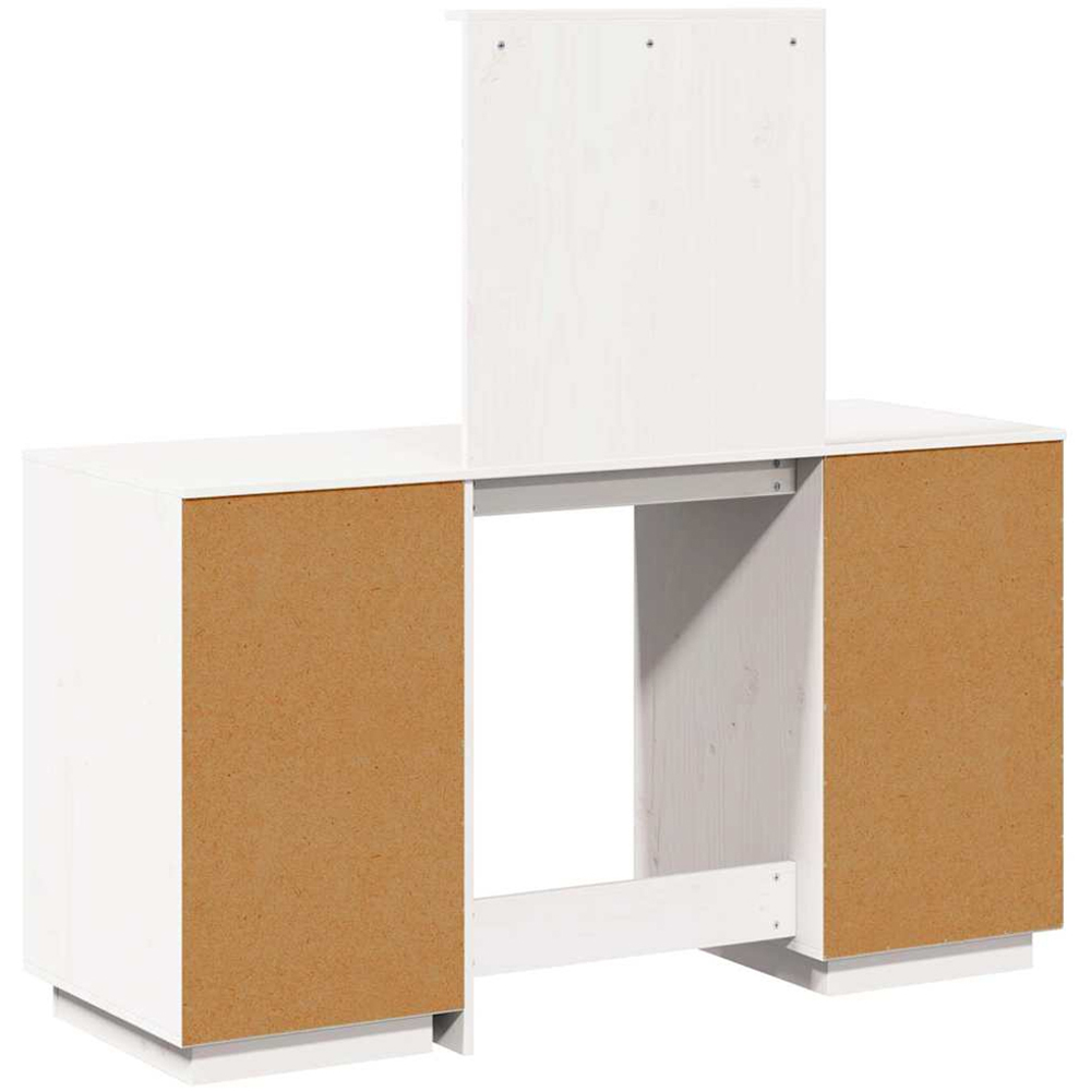 vidaXL 2 Door 2 Drawer White Dressing Table and Stool Set with Mirror Image 7