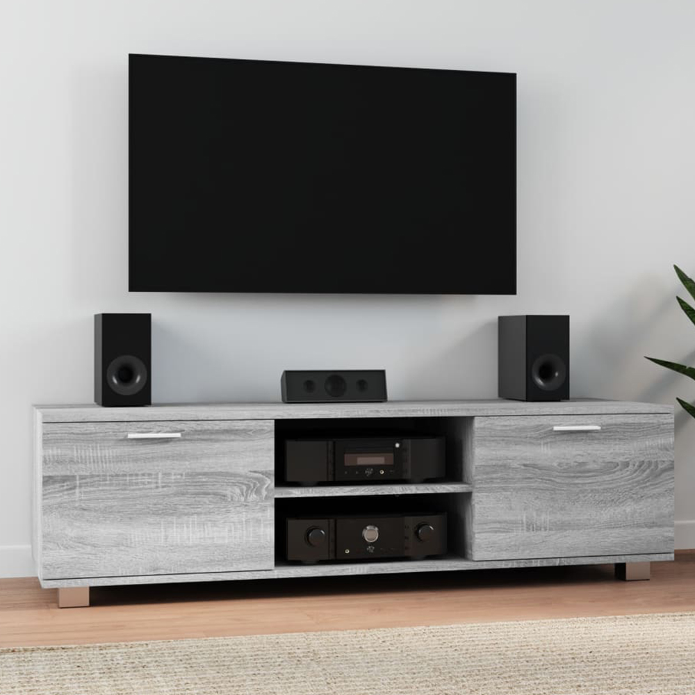 vidaXL 2 Door 2 Shelf Grey Sonoma TV Cabinet Image 1