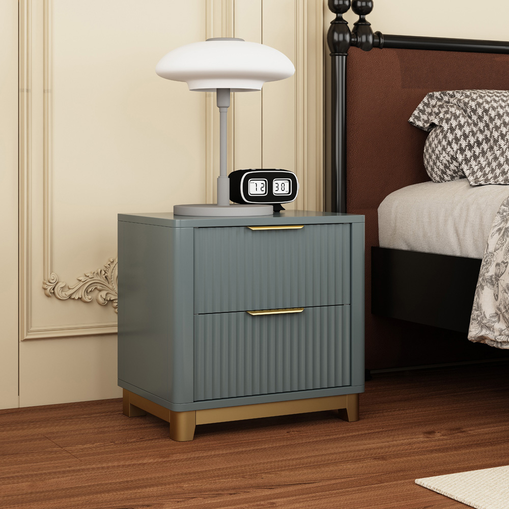 Molino 2 Drawer Grey Bedside Table Image 5