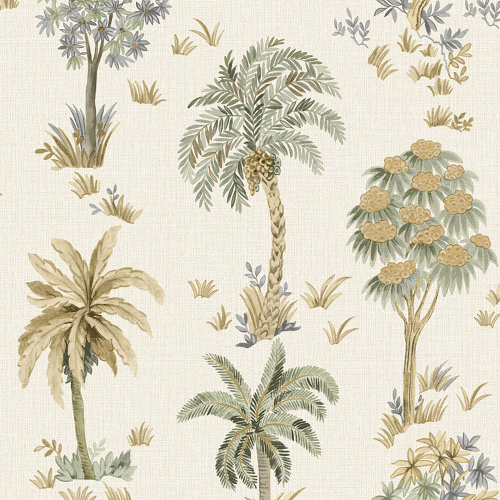 Belgravia Decor Zambaiti Parati Marrakech Tree Sage and Sand Wallpaper Image 1
