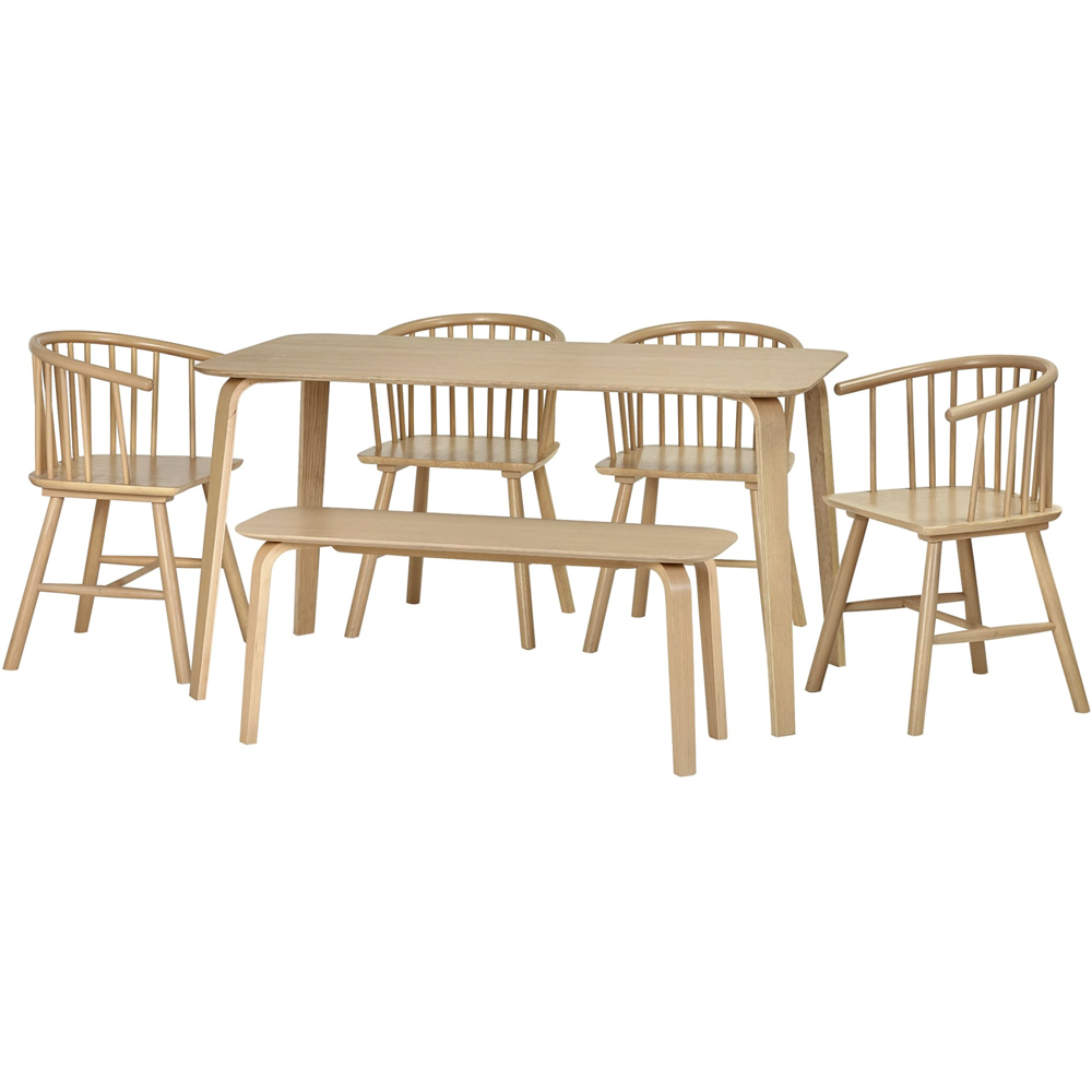 Julian Bowen Kaito 6 Seater Dining Table Light Oak Effect Image 6