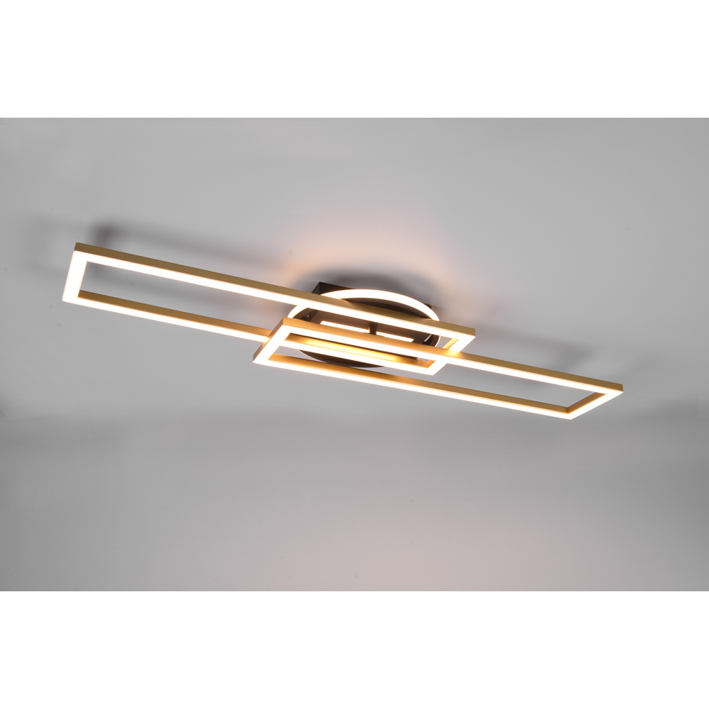 TRIO Twister Brass Matt Integrated LED Ceiling Light Image 2