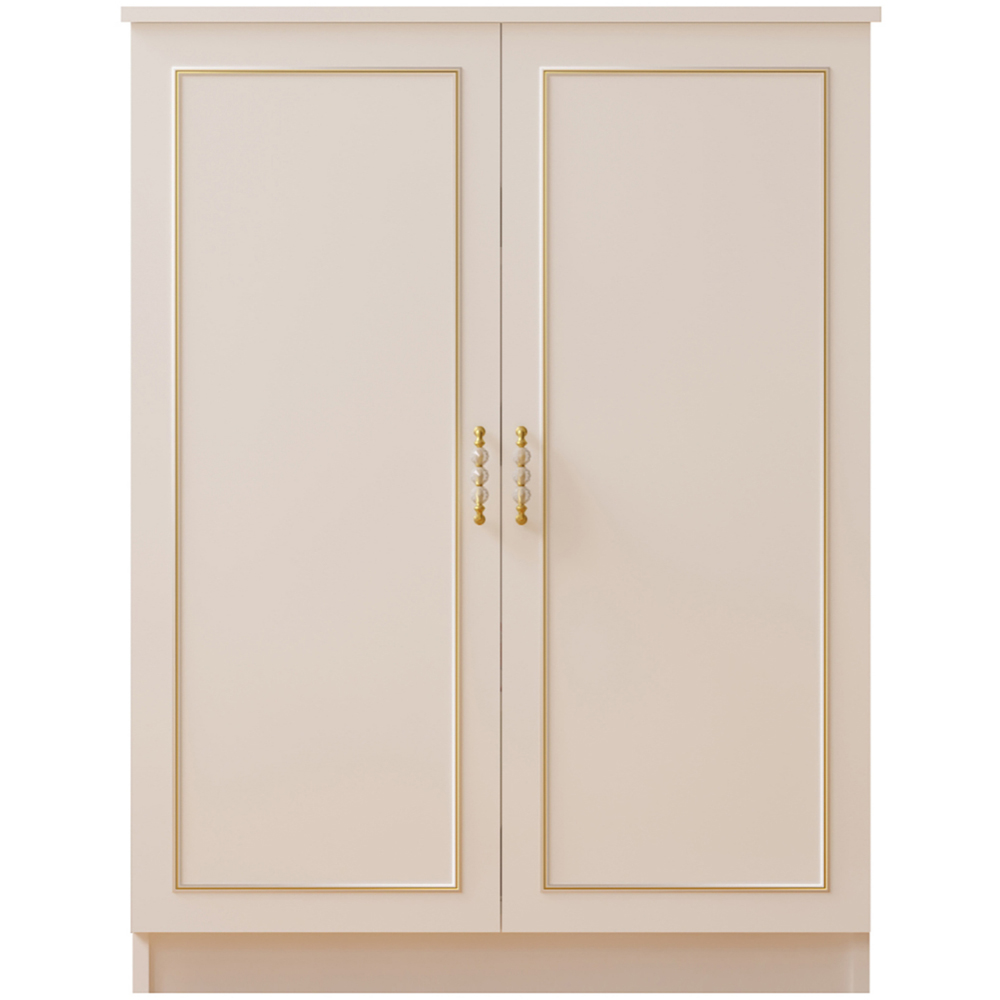 Evu MARIE 2 Door Gold and White Shoe Cabinet Image 2