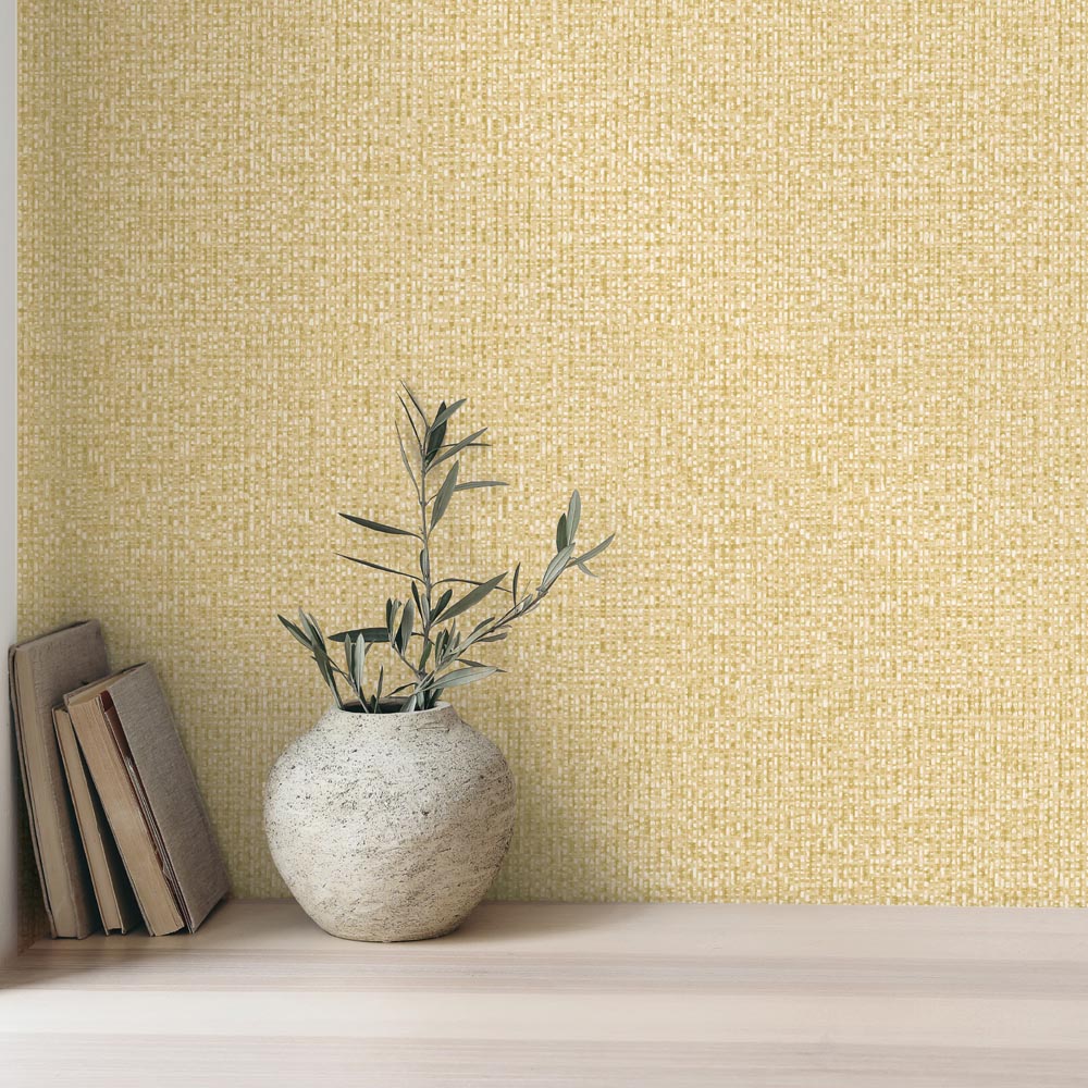 Belgravia Decor Zambaiti Parati Marrakech Abstract Texture Ochre Wallpaper Image 2
