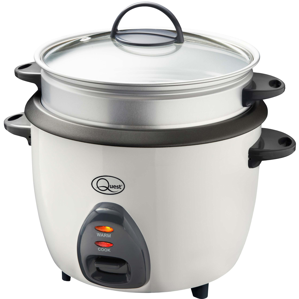Quest 3 in 1 White 1.5L Rice Cooker and Steamer 500W Image 1