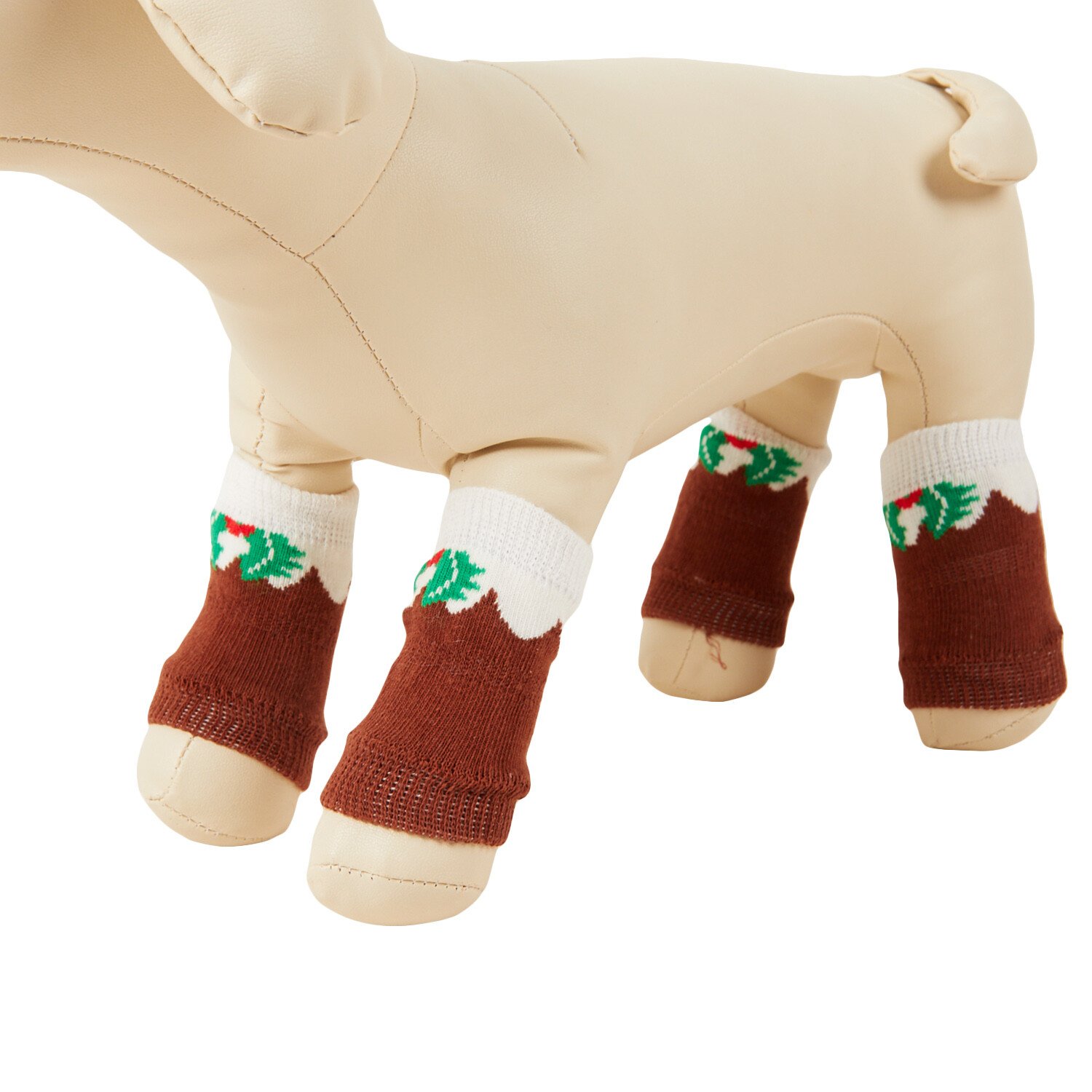 Festive Pet Leg Warmers - Brown / Pudding Image 2
