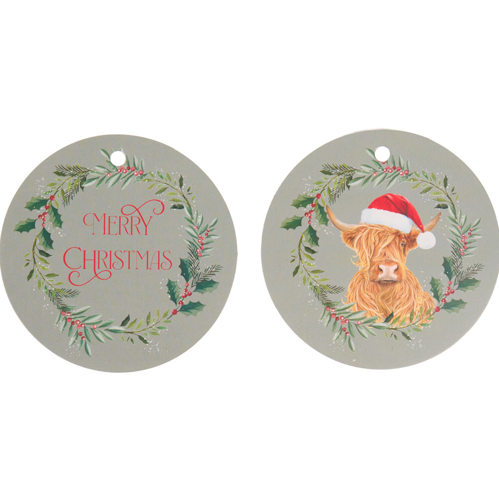 Pack of 12 Highland Cow Design Gift Tags Image 3