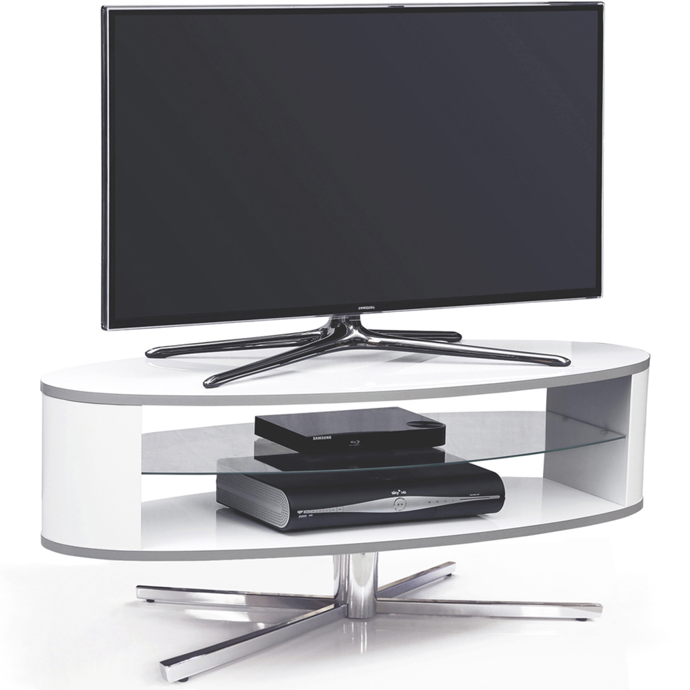 MDA Designs Orbit 2 Shelf White TV Cabinet Image 5