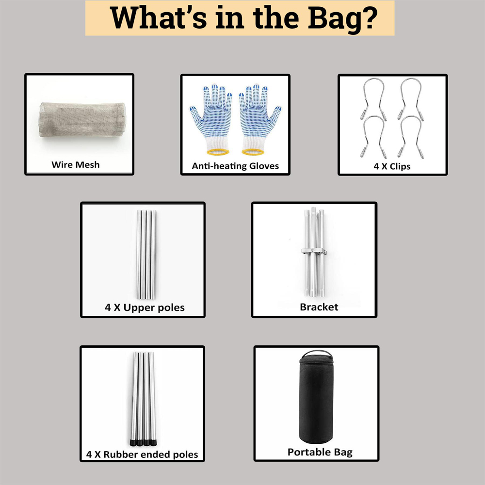 Shatchi Foldable Outdoor Camping Fire Pit with Carry Bag Image 5