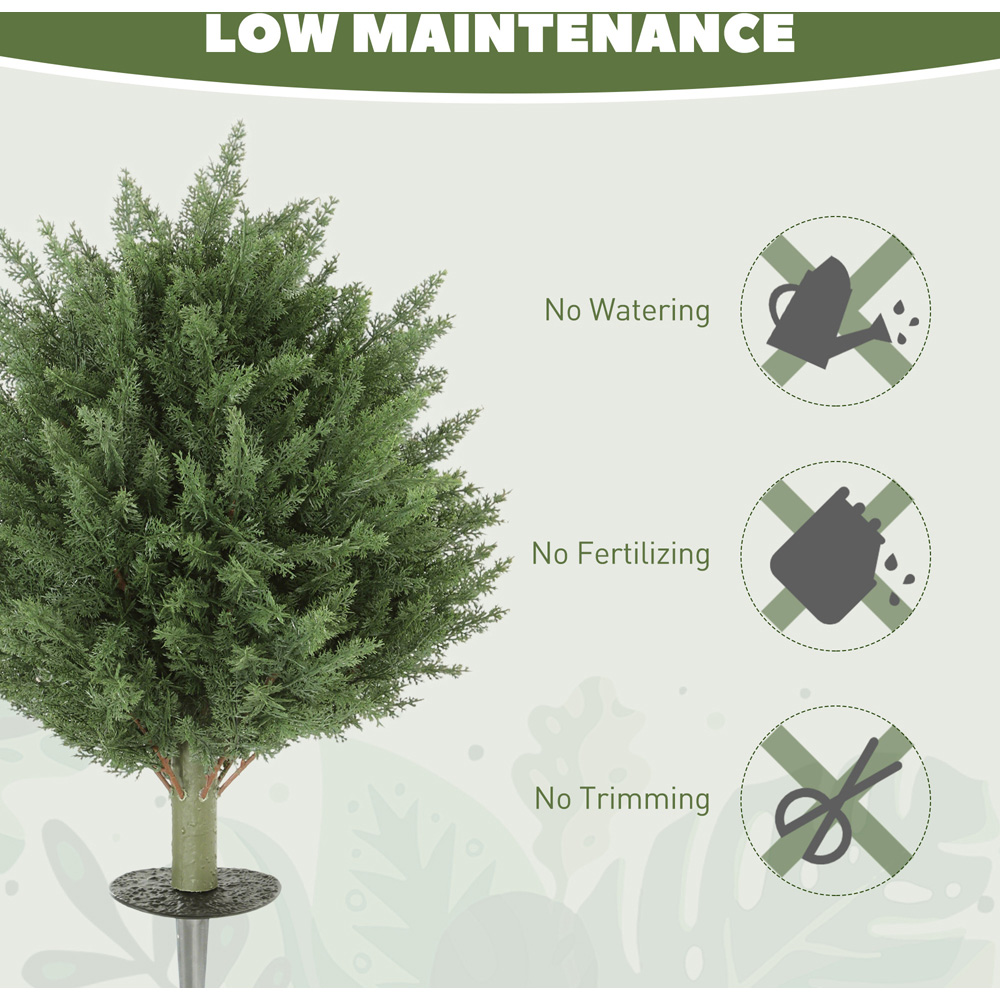 HOMCOM Green Artificial Cypress Tree with Ground Stake Set of 2 Image 6