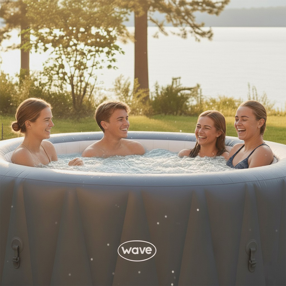 Wave Atlantic 4 Person Brown Rattan Inflatable Hot Tub 65 x 180cm Image 3