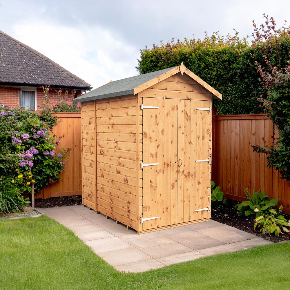 Empire Sheds 4 x 6ft Double Door Tongue and Groove Wooden Apex Garden Shed Image 2