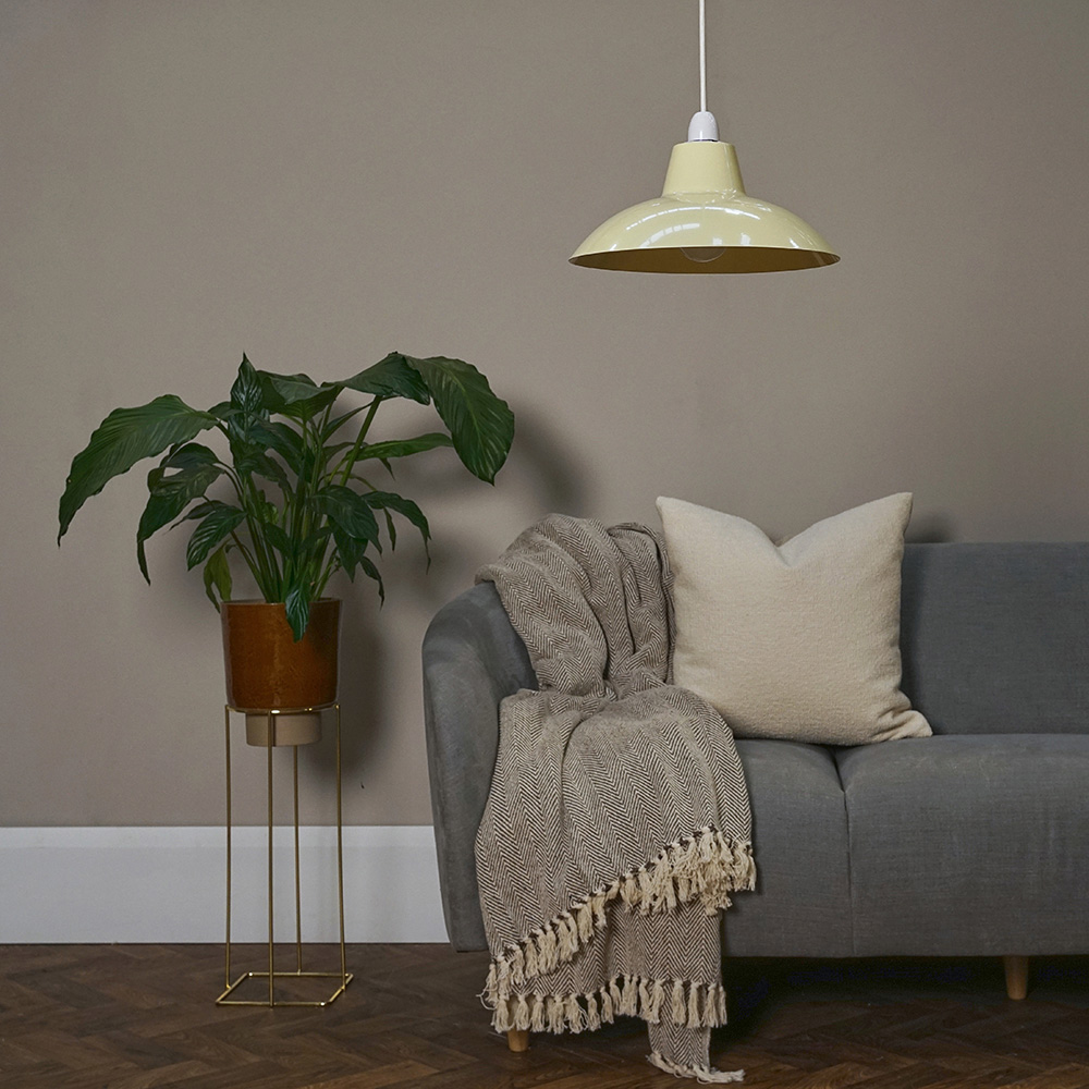 ValueLights Civic Cream Retro Pendant Light Shade Image 2