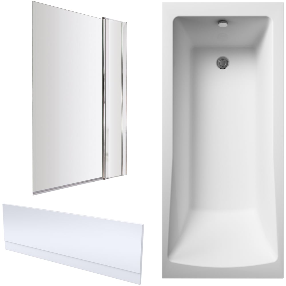 nuie 1700 x 700mm Eternalite Bath with Panel and Screen Image 1