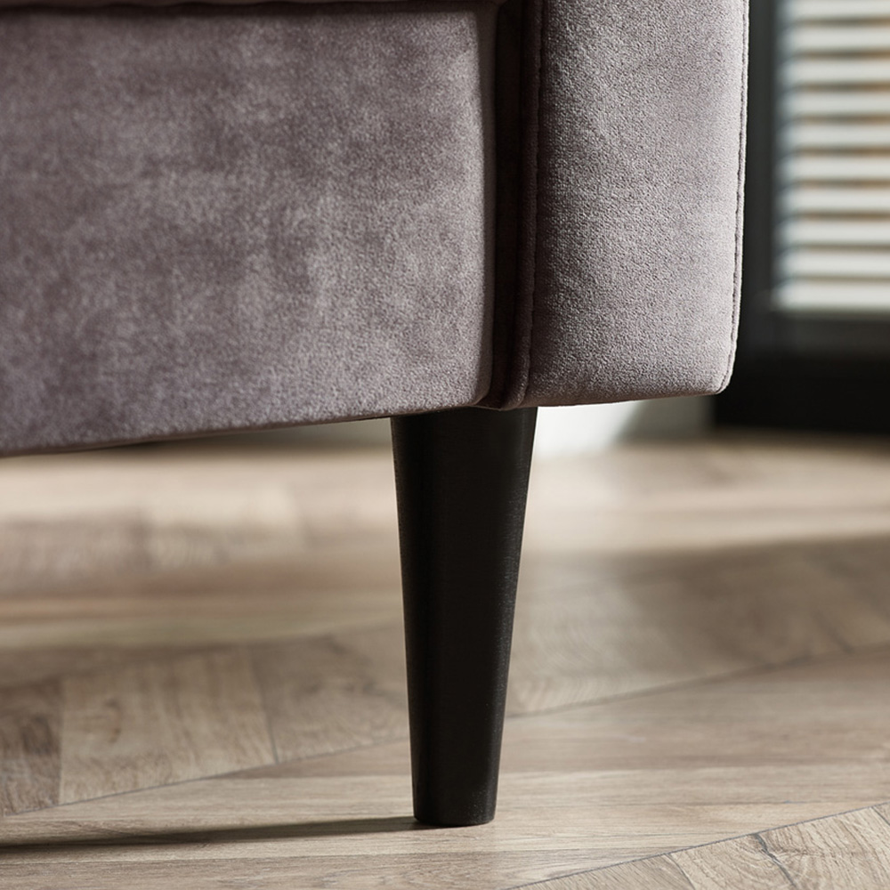 Furniturebox Josie 3 Seater Dark Grey Velvet Sofa Image 3