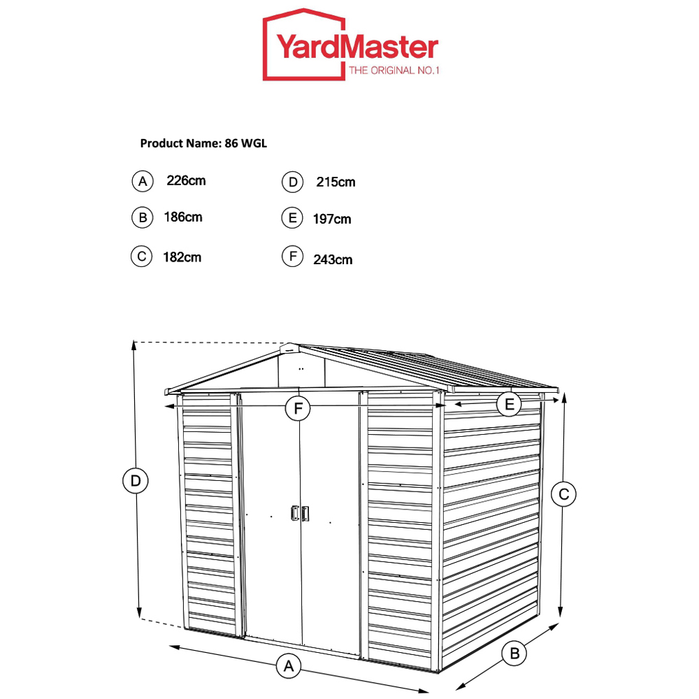 Yardmaster Shiplap 8 x 6ft Woodgrain Metal Apex Storage Shed Image 6