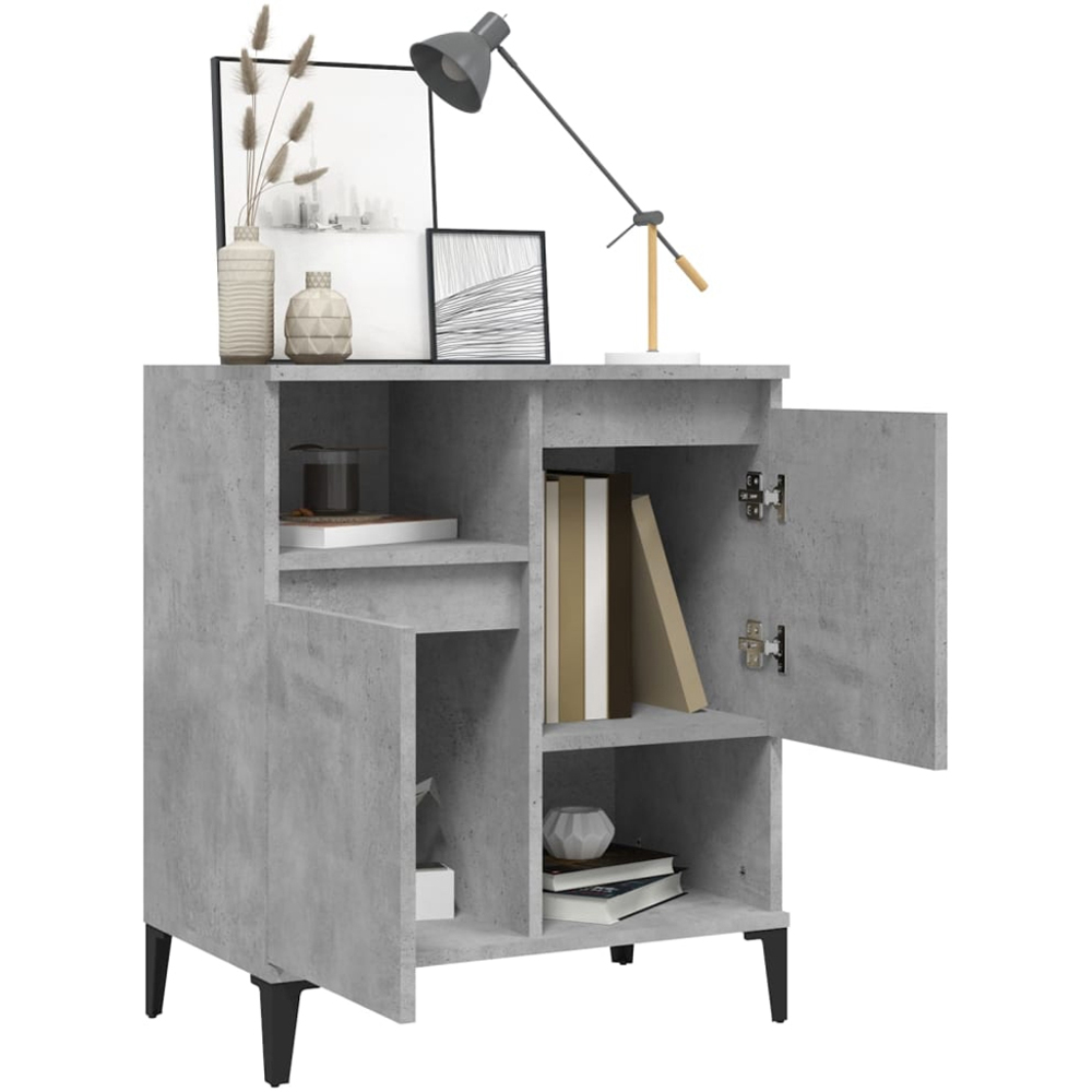 vidaXL 2 Door 2 Shelf Concrete Grey Sideboard Image 3