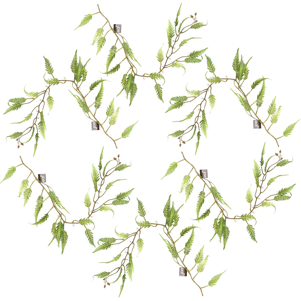 Leaf Trailing Fern Hanging Artificial Plant 4.1ft 6 Pack Image 1