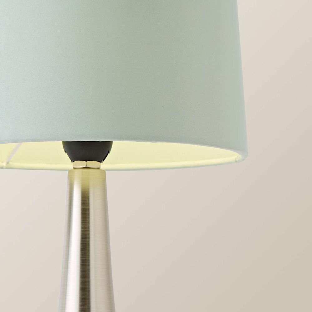 ValueLights Teardrop Sage Shade Brushed Chrome Touch Table Lamp with Bulb 2 Pack Image 4