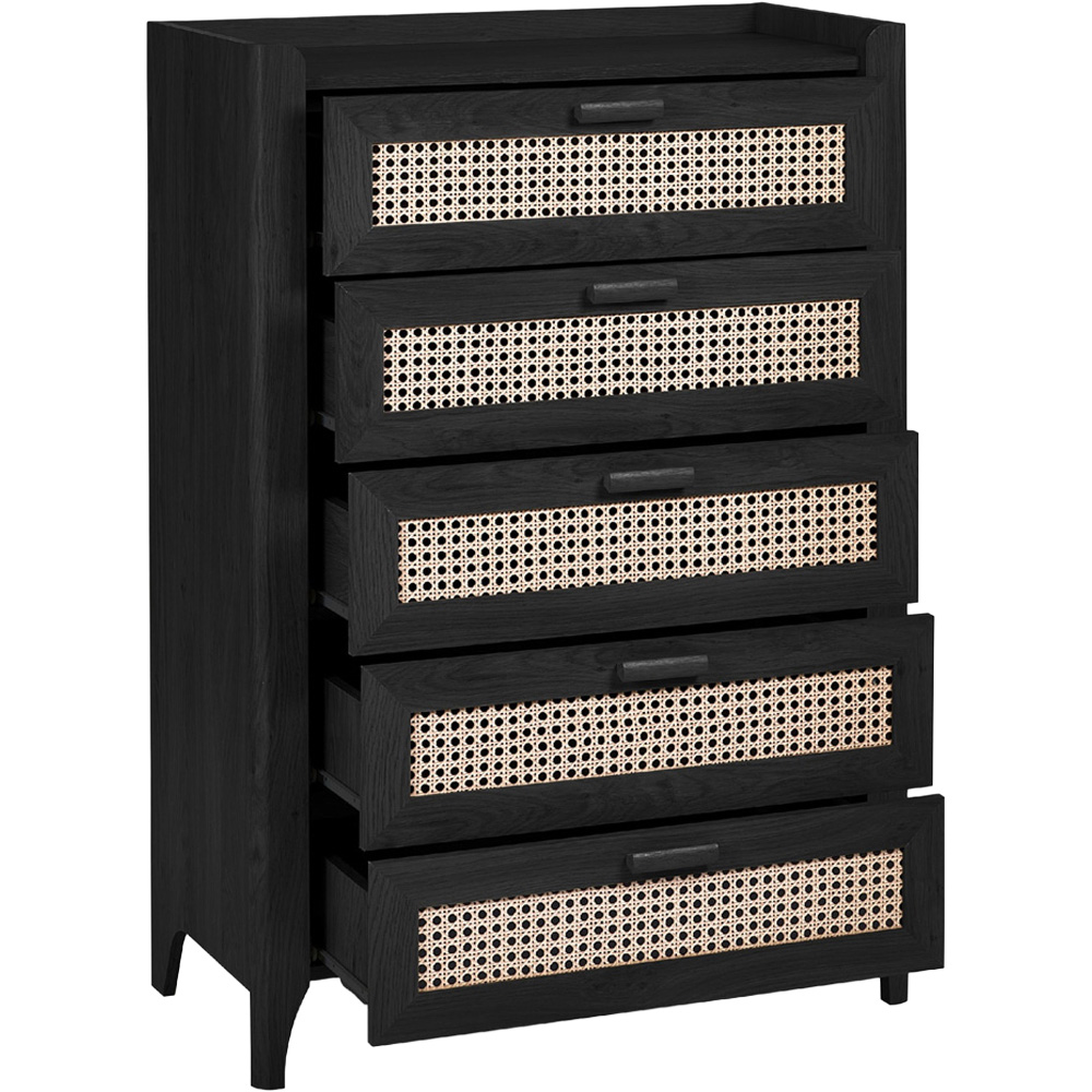Julian Bowen Sydney 5 Drawer Black Ash Chest of Drawers Image 3