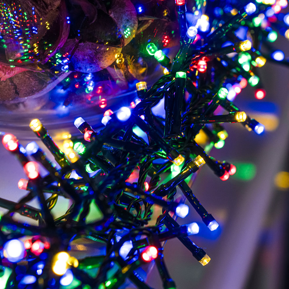 The Christmas Centre 1000 Multicoloured LED Multifunction Green Cable Compact String Light 25m Image 3