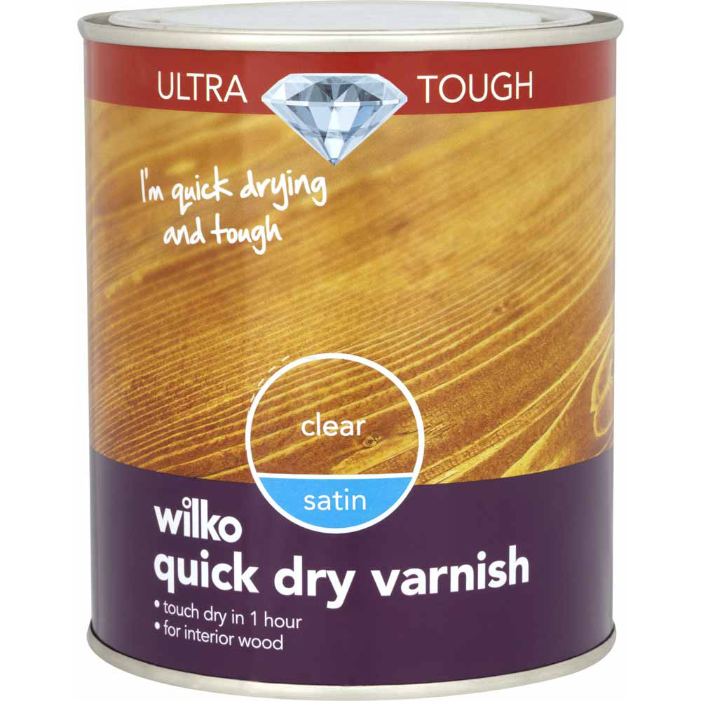 Wilko Ultra Tough Quick Dry Clear Satin Varnish 750ml Image 1