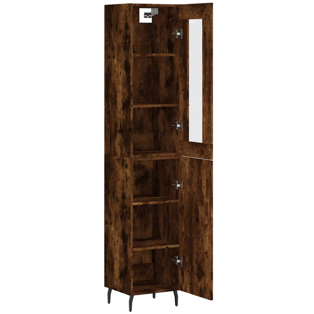 vidaXL 2 Door Smoked Oak Highboard Image 4