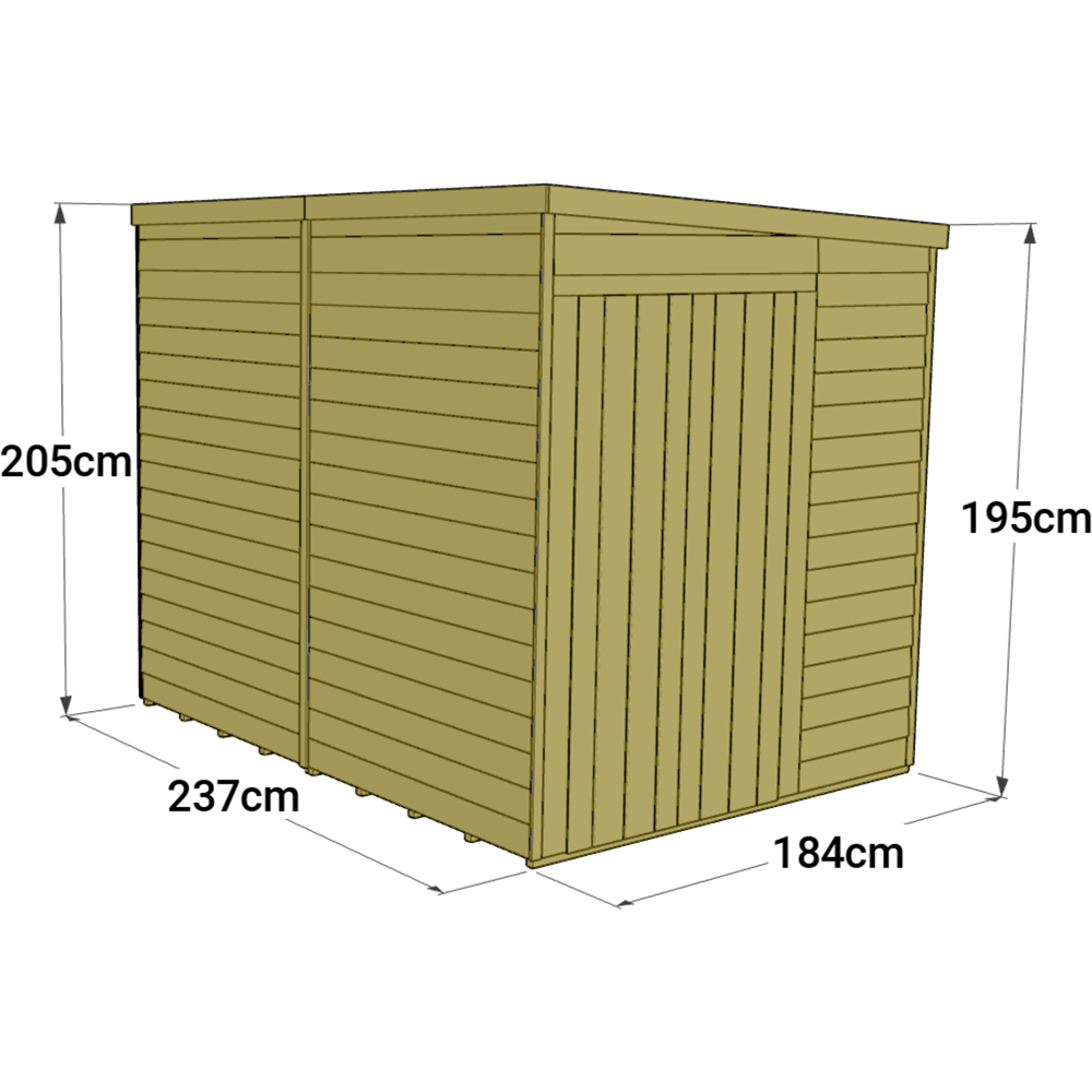 StoreMore 8 x 6ft Double Door Tongue and Groove Pent Shed Image 4
