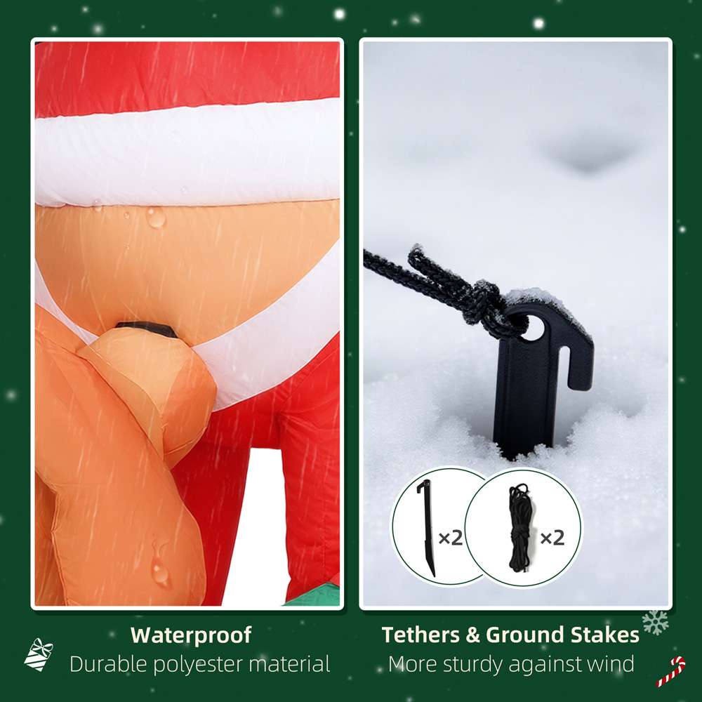 Everglow Christmas Blow Up Inflatable Dog and Santa Decoration with Built-in LEDs 6.9ft Image 7