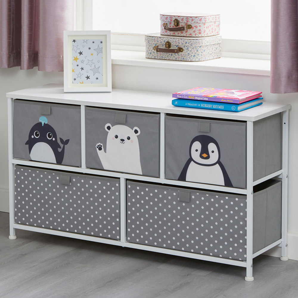 Liberty House Toys Kids Arctic 5 Drawer Storage Chest Image 1