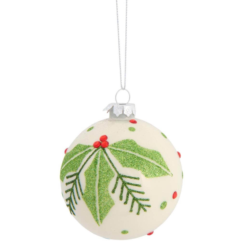 Traditional Festive Leaf Bauble Image 5
