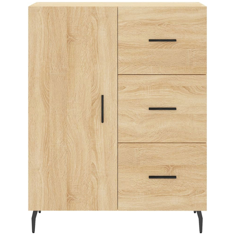 vidaXL Single Door 3 Drawer Sonoma Oak Sideboard Image 5