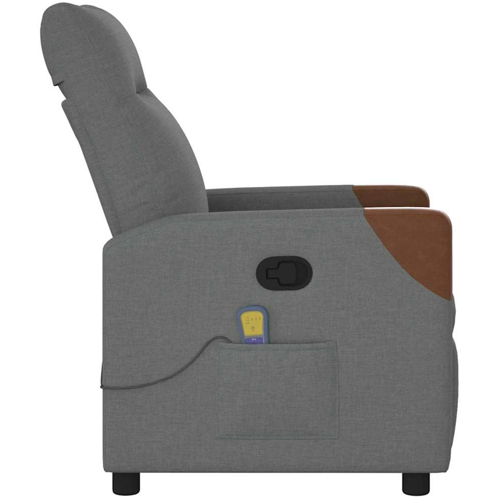 vidaXL Dark Grey Fabric Manual Massage Recliner Chair Image 4
