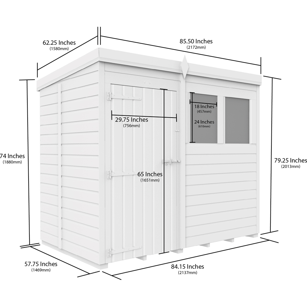 DIY Sheds 7 x 5ft Tongue and Groove Timber Pent Garden Shed Image 9