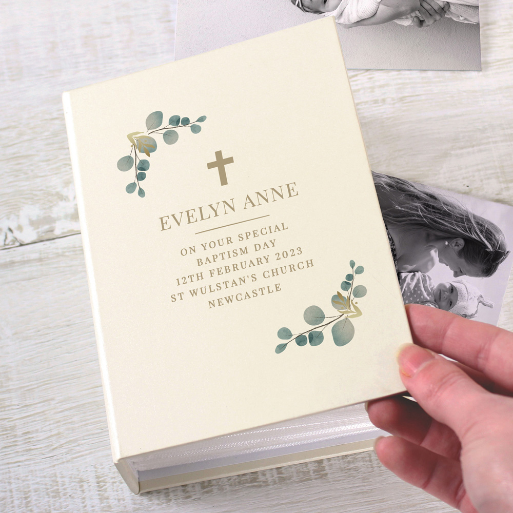 Personalised Memento Personalised Botanical Cross Photo Album with Sleeves 6 x 4 inch Image 3