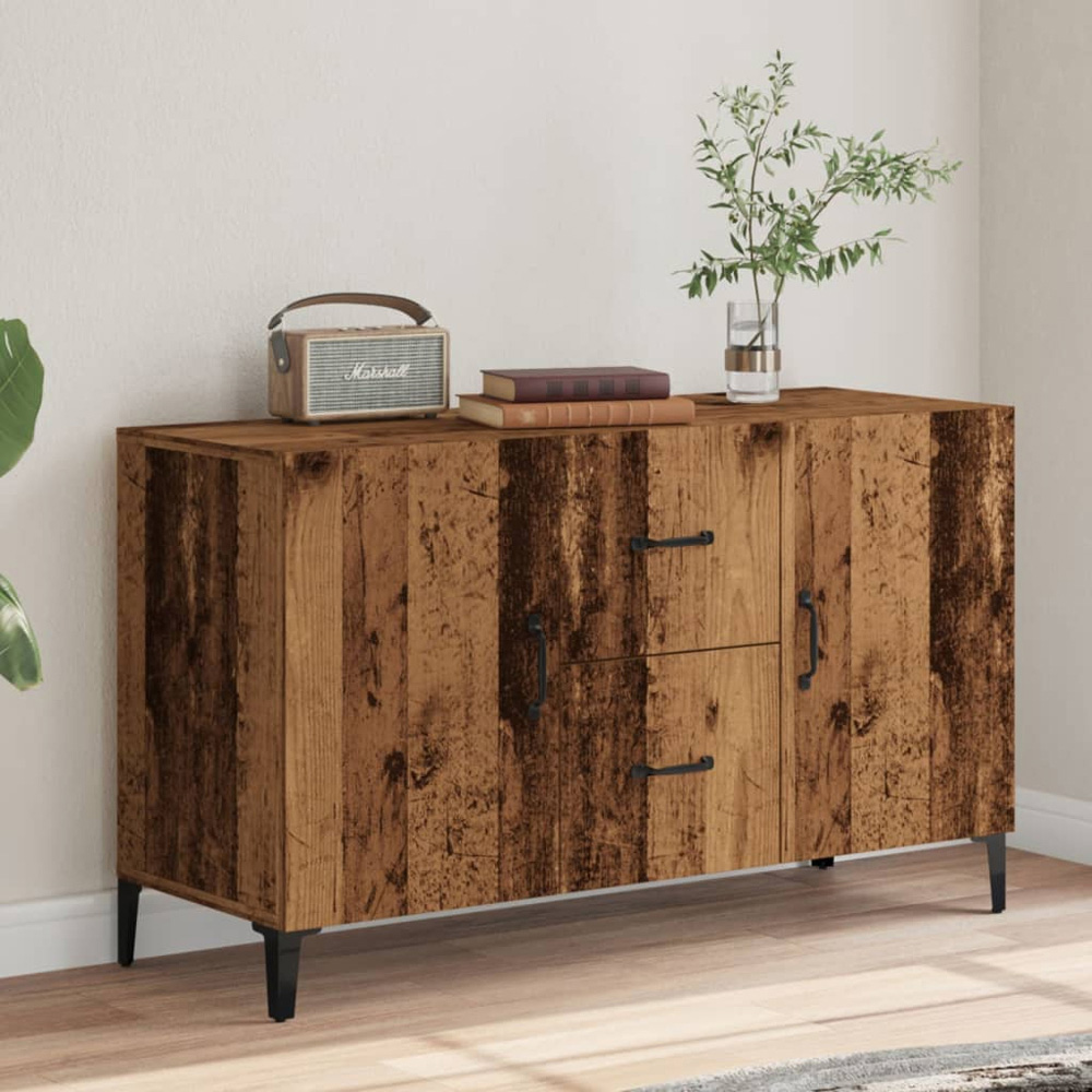vidaXL 2 Door 2 Drawer Old Wood Sideboard Image 4