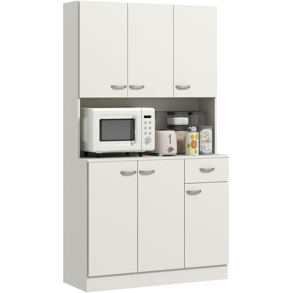 Portland 6 Door Cream White Freestanding Kitchen Cabinet Image 2