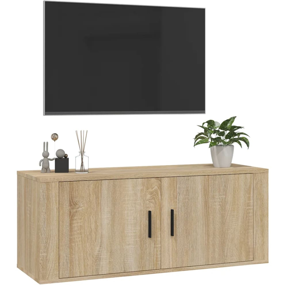 vidaXL 2 Door Brown Sonoma Oak Wall Mounted TV Cabinet Image 3
