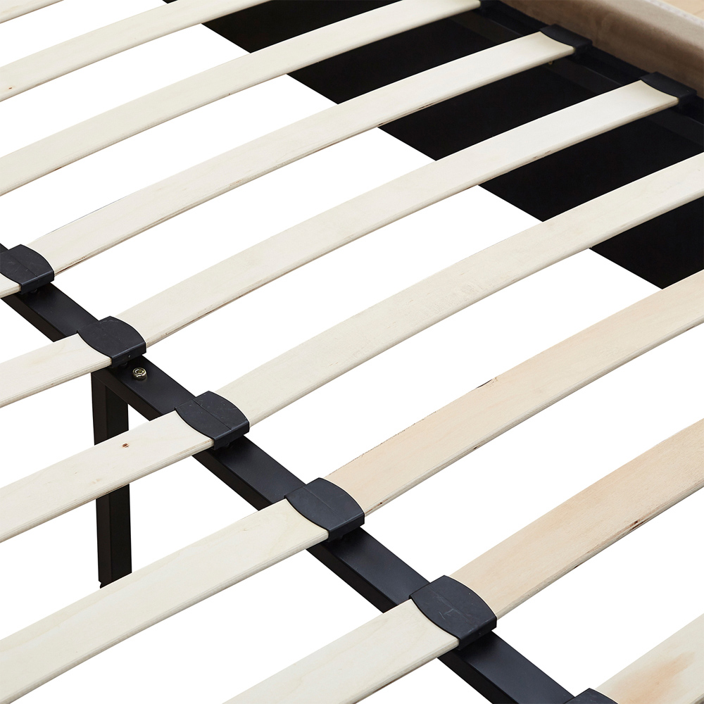 Seconique Madison King Size Fawn Velvet Fabric Bed Frame Image 6