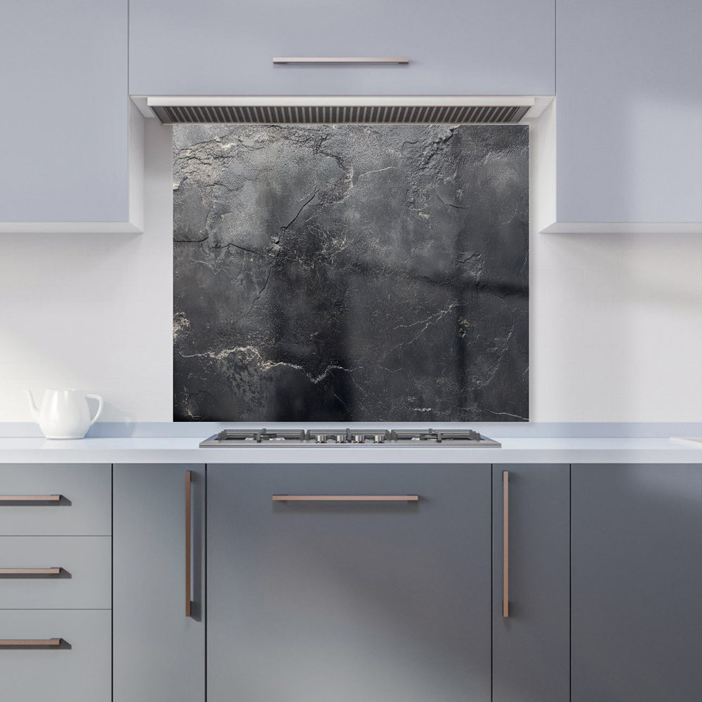 Warren Reed Designer Dark Concrete Effect Glass Kitchen Splashback 75 x 90cm Image 1