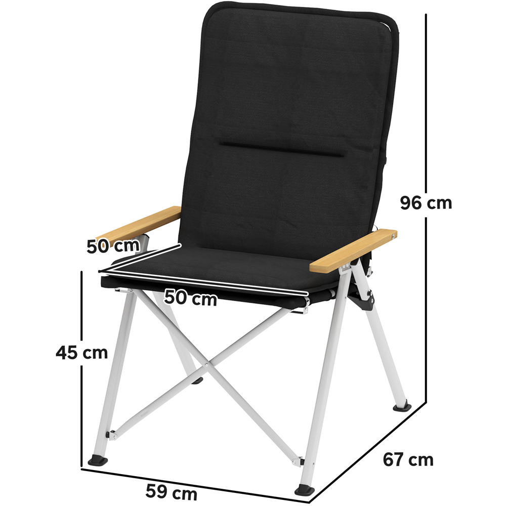 Outsunny Black Padded Foldable High Back Reclining Camping Chair with Bag Image 9