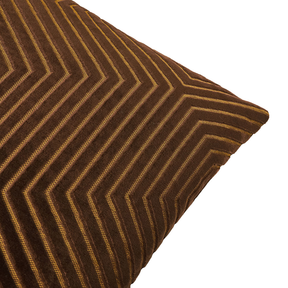 Paoletti Evoke Chocolate Cut Velvet Cushion 55 x 55cm Image 4