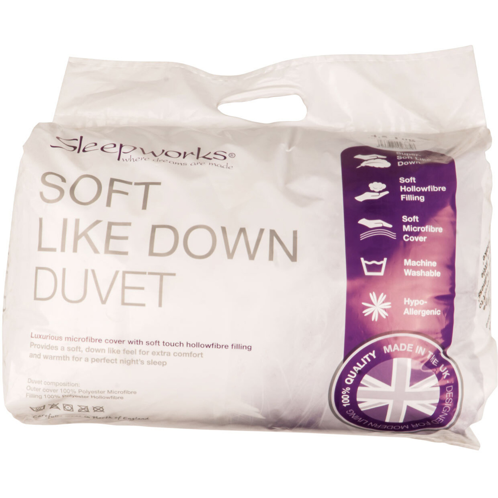 Sleepworks Single White Soft Like Down Duvet 4.5 Tog Image